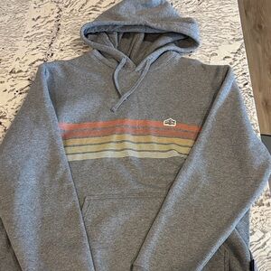 Gray Patagonia Hooded Sweatshirt with Striped Design